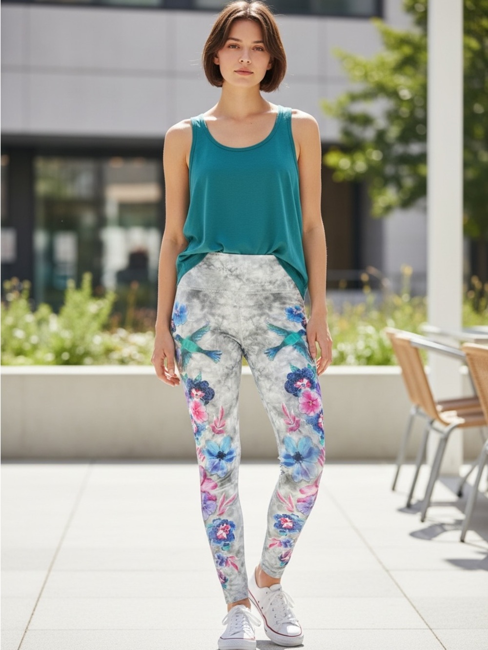 Evolution and Creation Gray Floral Leggings